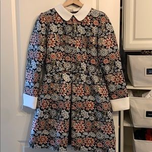Jill Stuart jacquard floral gold dress, size 10